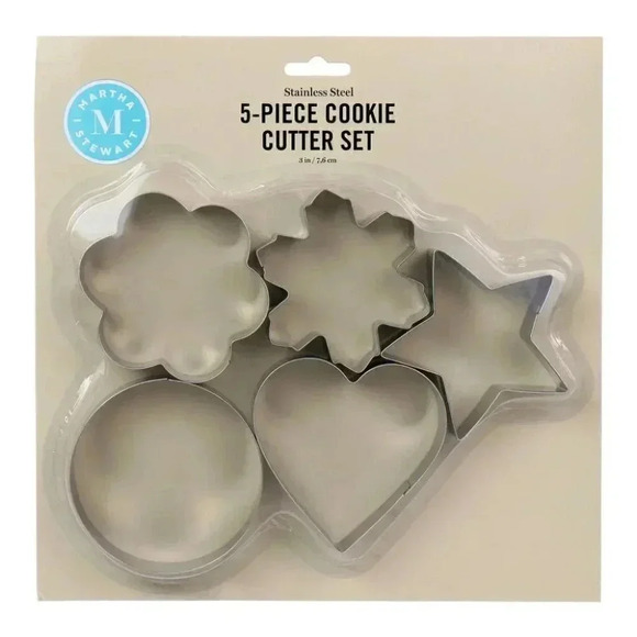 Martha Stewart 5 Piece Stainless Steel Cookie Cutter Set - Picture 1 of 5